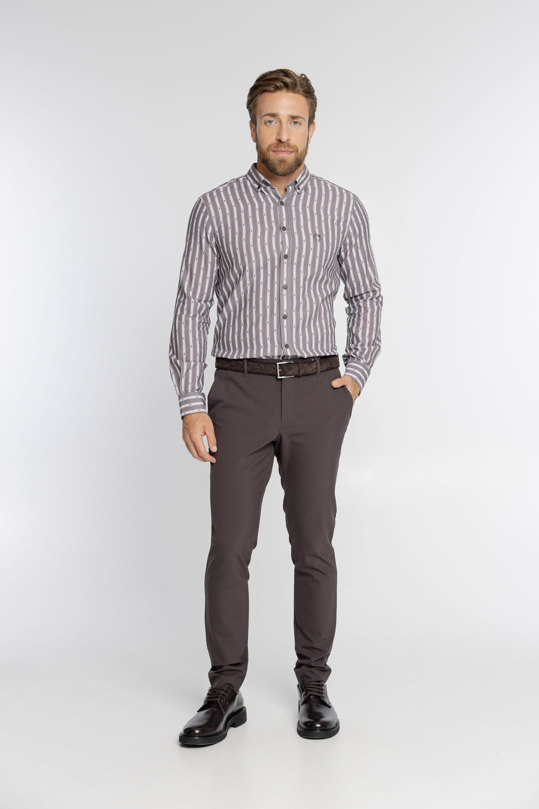Alberto Brown Slim Fit Chinos