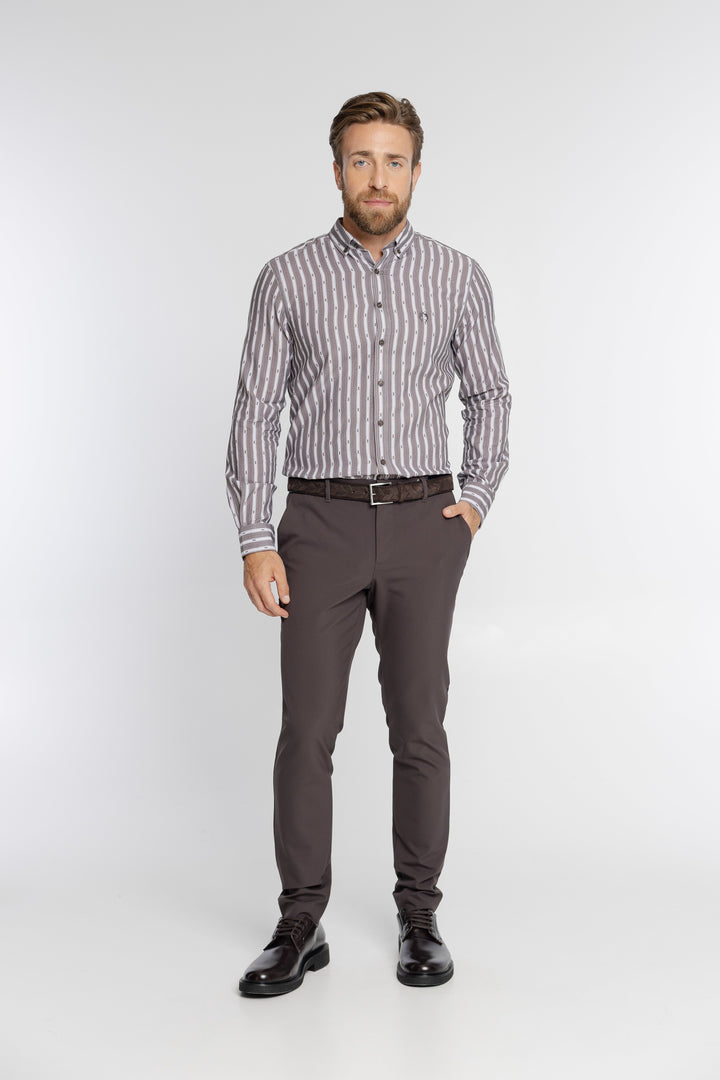 Alberto Brown Slim Fit Chinos
