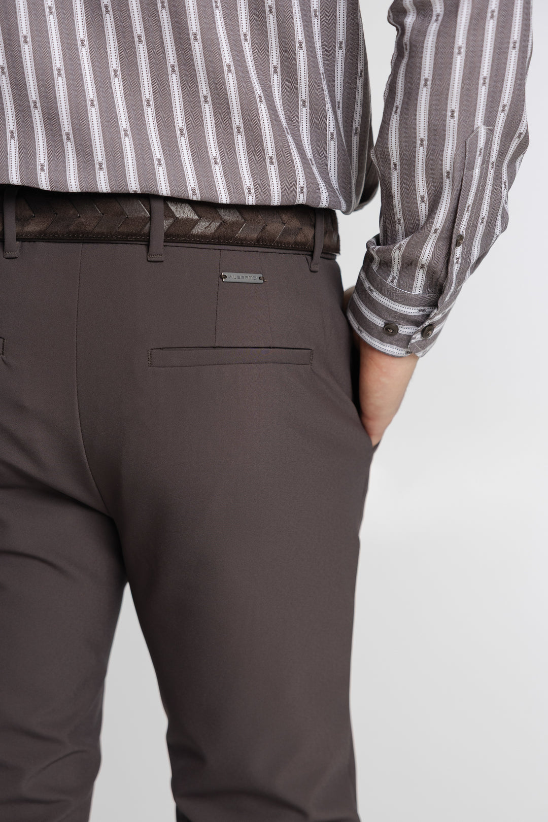Alberto Brown Slim Fit Chinos