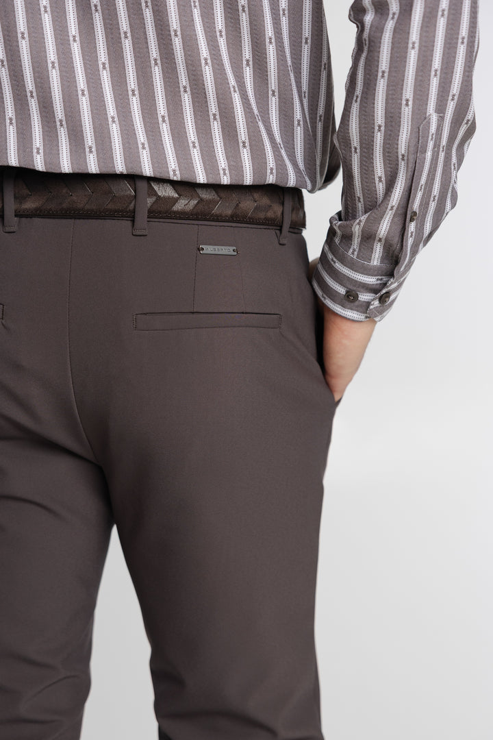 Alberto Brown Slim Fit Chinos
