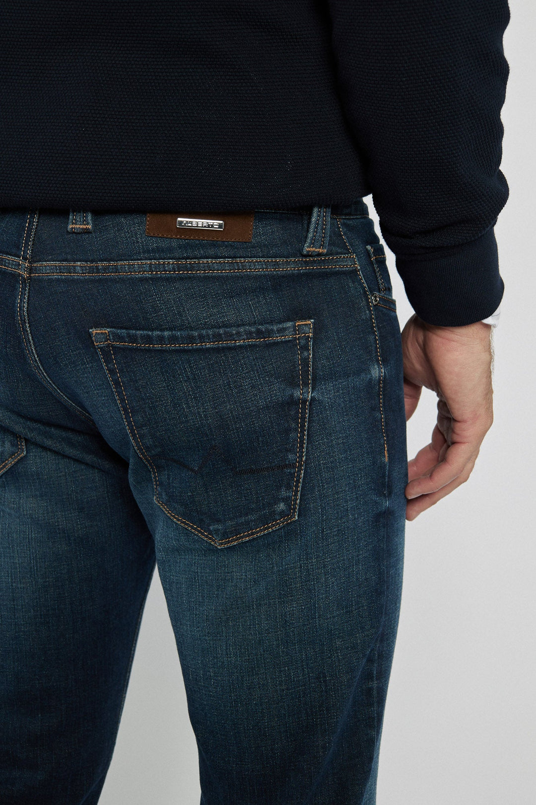 Men's Navy Jeans with Tapered Legs
