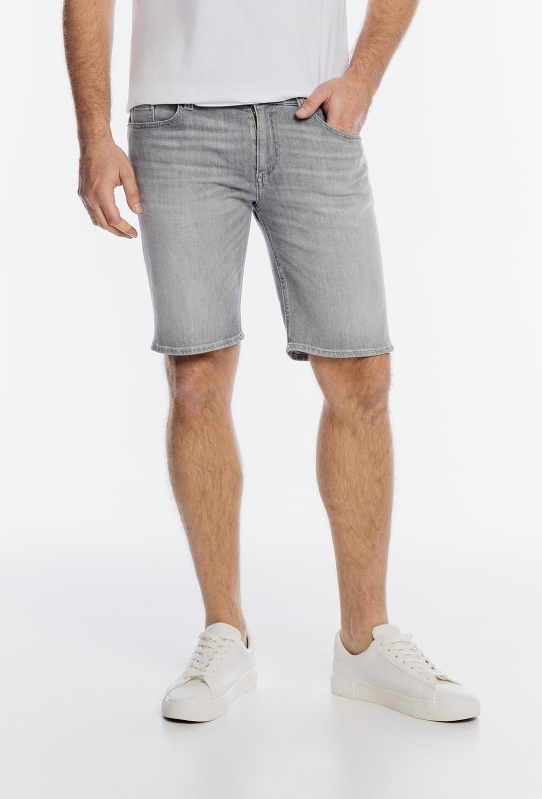 Alberto Grey Denim Shorts with a Light Wash