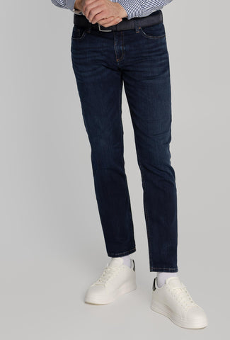 Alberto Men's Navy Slim Fit Jeans