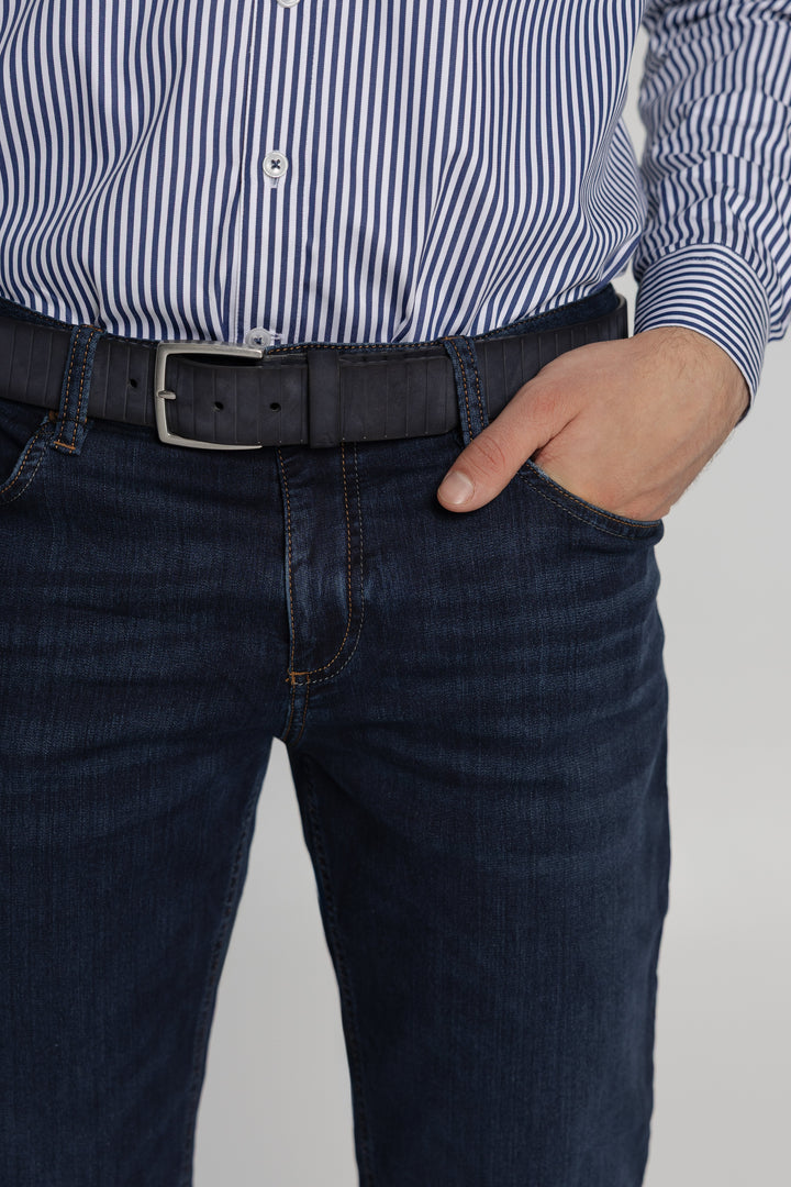 Alberto Men's Navy Slim Fit Jeans