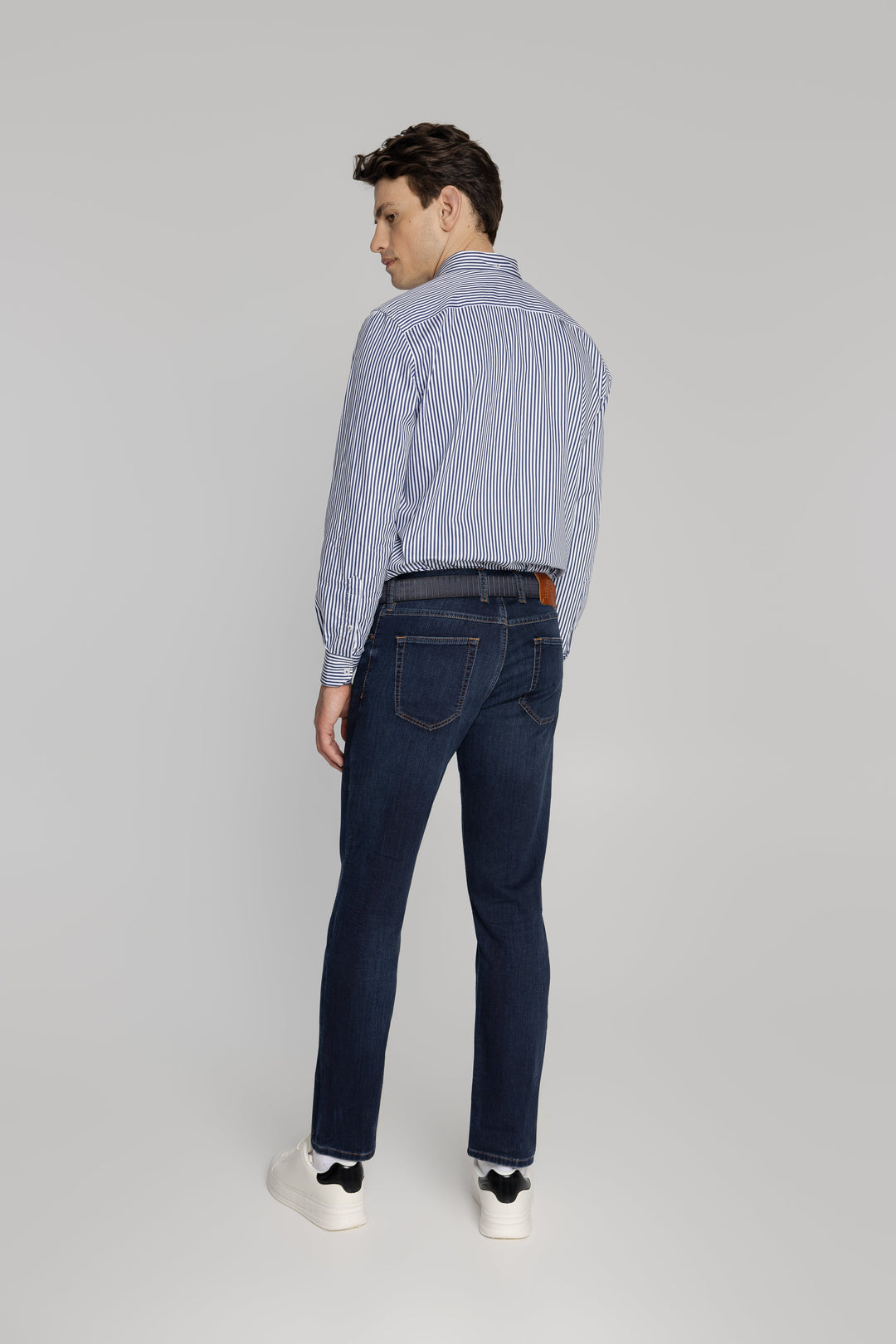 Alberto Men's Navy Slim Fit Jeans
