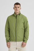 Grüne Jacke mit Reißverschluss, Rippbündchen und Stehkragen