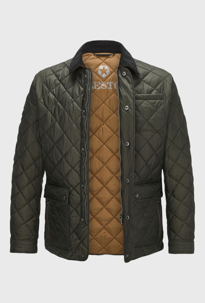 Milestone jacket with large pockets, in khaki color
