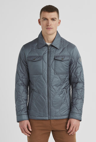 Blue Jacket with Two Large Button-Fastened Chest Pockets