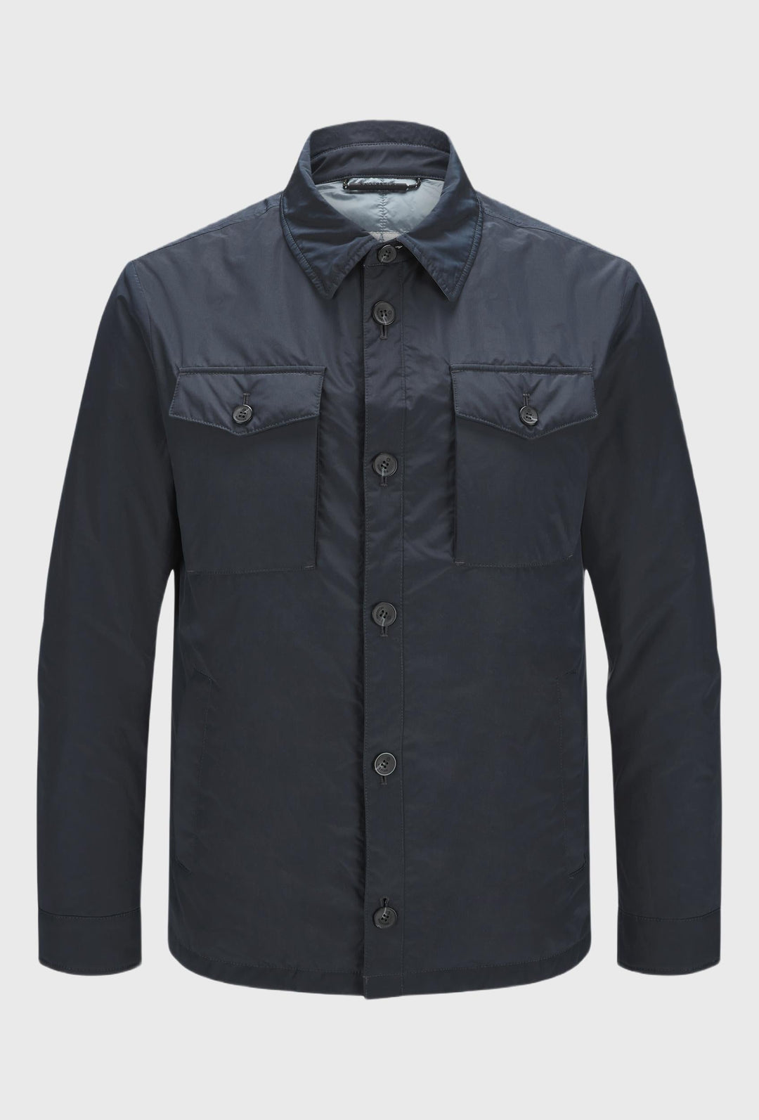 Herrenjacke mit Knöpfen, Reißverschluss, ohne Kapuze