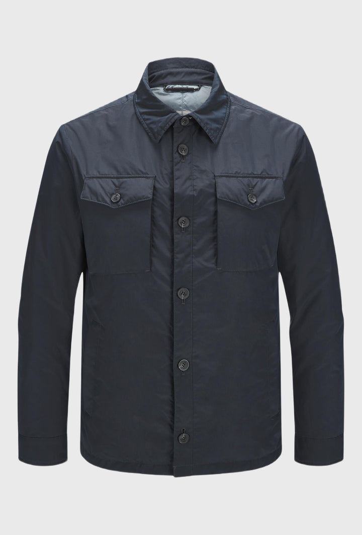 Herrenjacke mit Knöpfen, Reißverschluss, ohne Kapuze