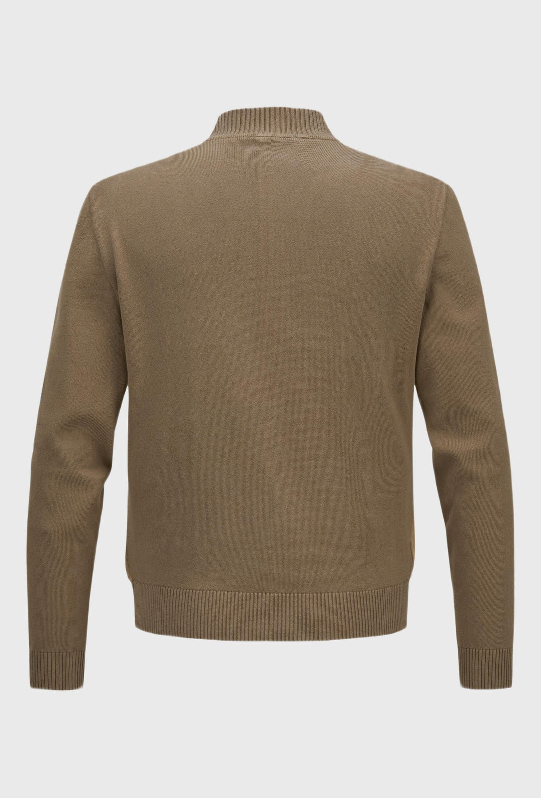 Stilvolle, eng anliegende Wildlederjacke mit Express-Taschen, in brauner Farbe