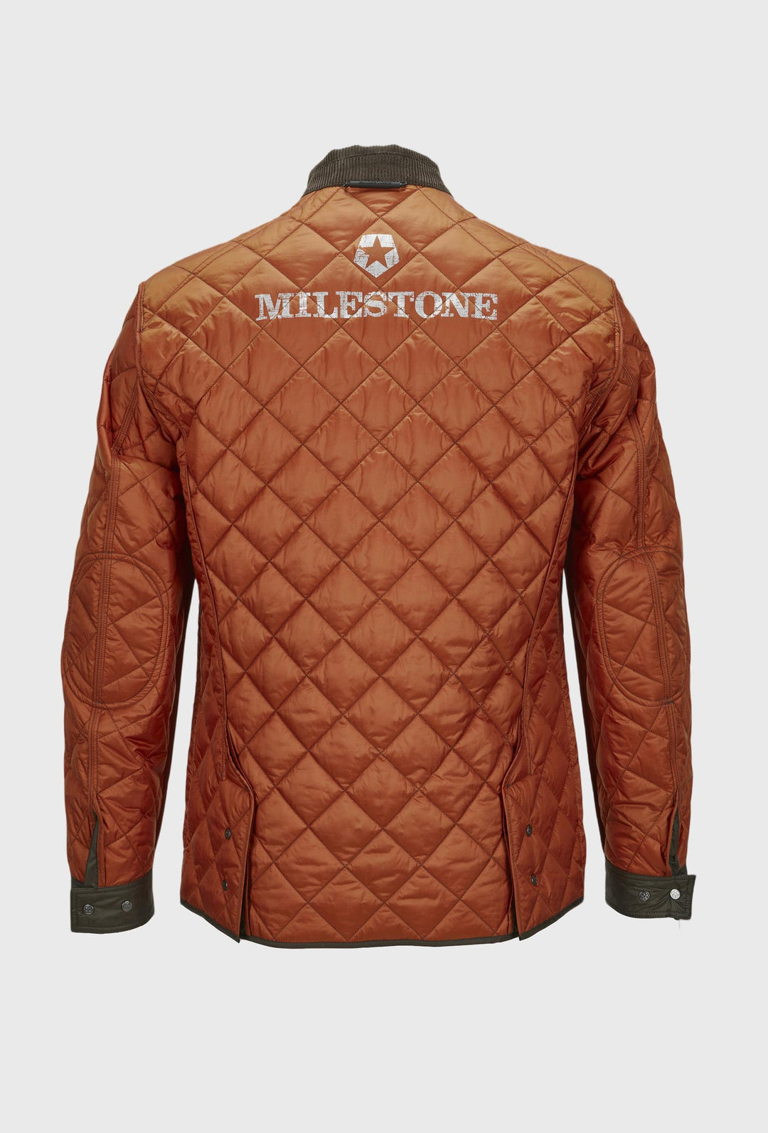 Green Quilted Jacket with Brown Collar