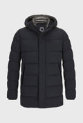Navy Long Quilted Jacket