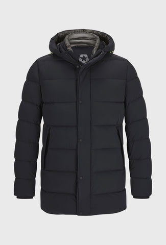 Navy Long Quilted Jacket