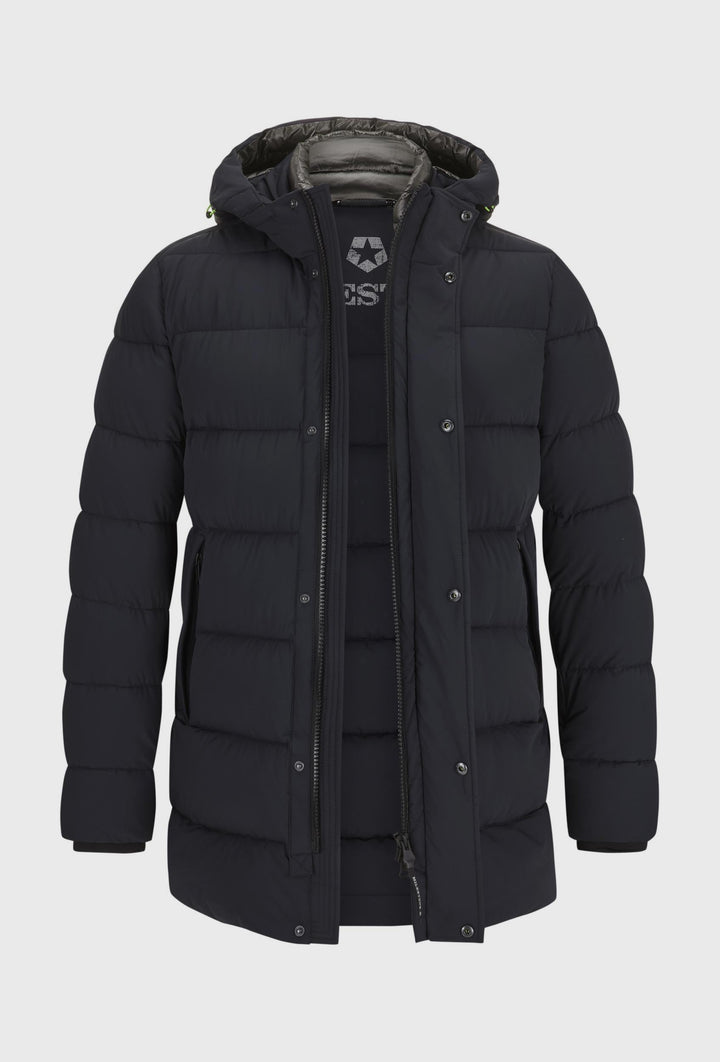 Navy Long Quilted Jacket