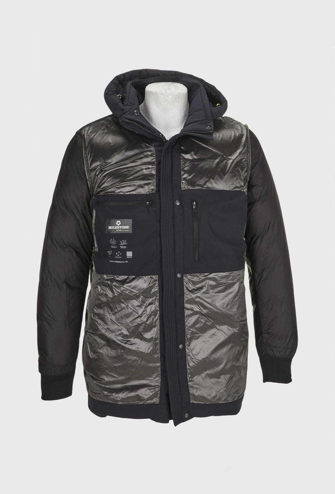 Navy Long Quilted Jacket