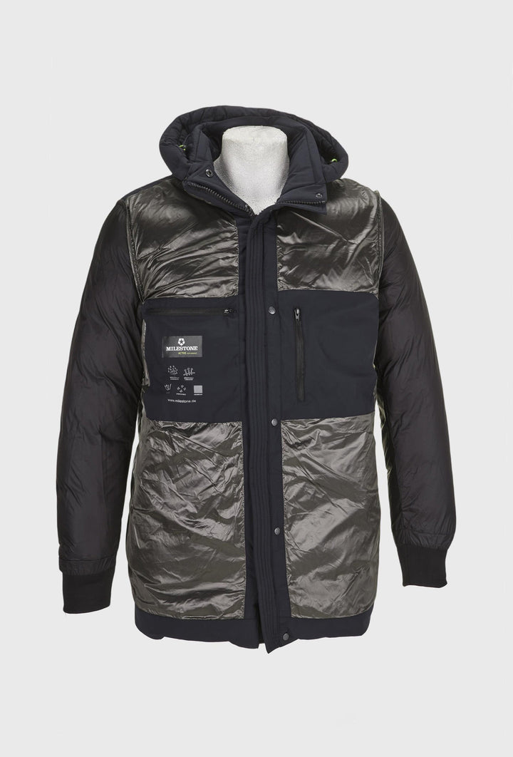 Navy Long Quilted Jacket