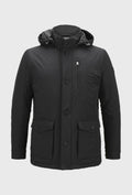 Black Long Jacket with Inner Quilted Gilet