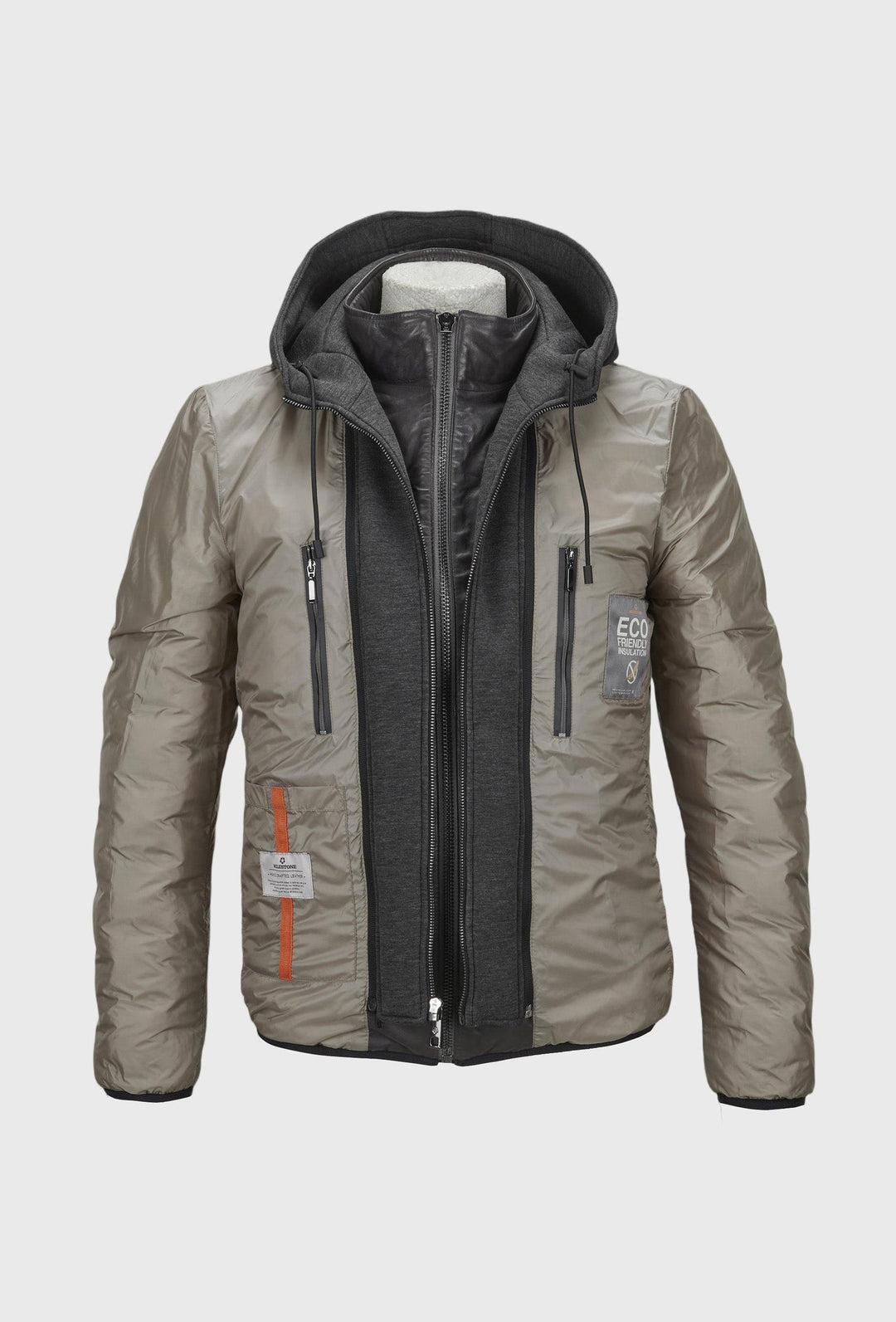 Men's Quilted Hooded Leather Jacket