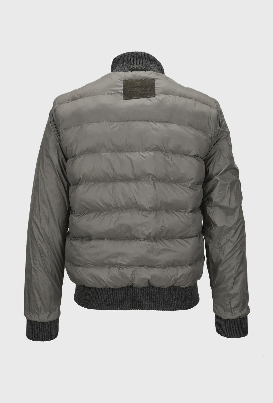 Men's Leather Jacket with Knitted Sleeves