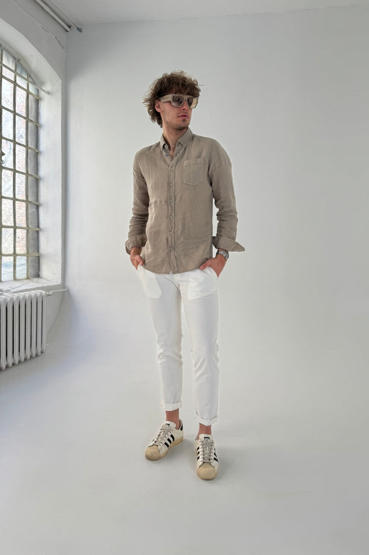 Fitted Trousers with Large Pockets in a Lyocell Blend