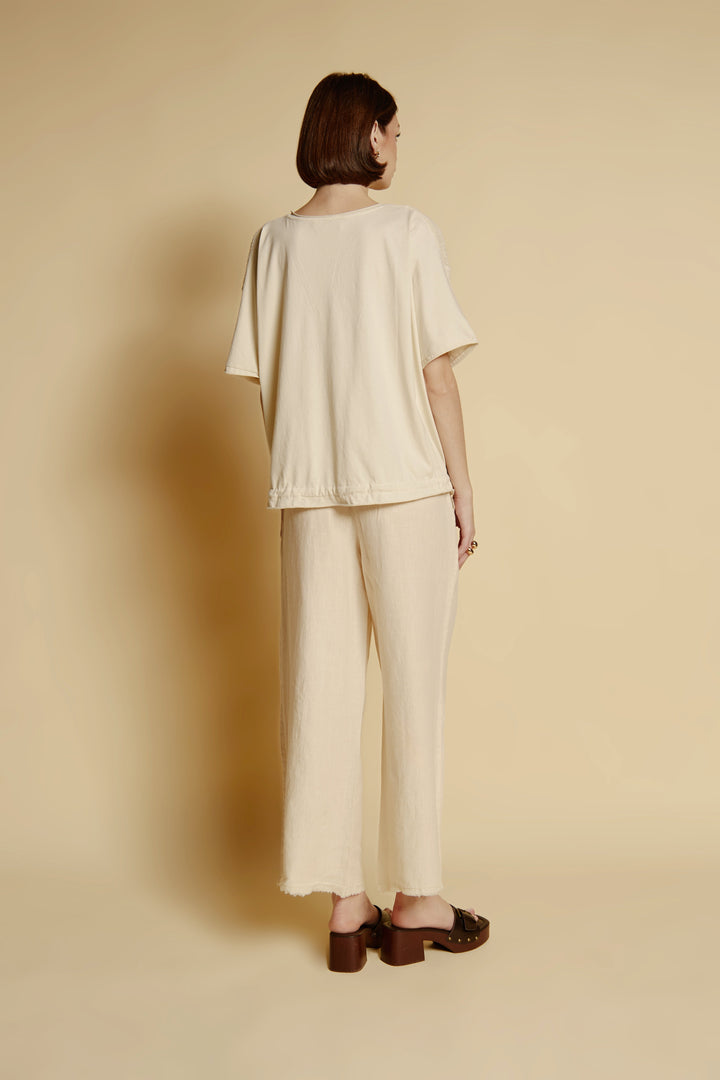 Linen Blouse “Naturé” with Monogram