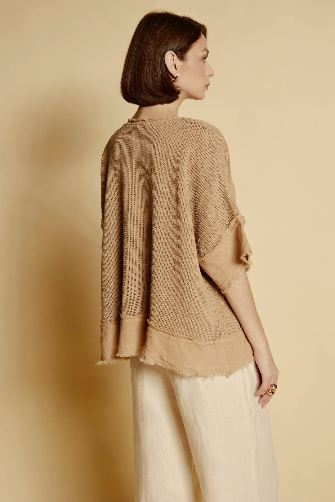 Oversize-Leinenbluse „Sahara“ in Karamell