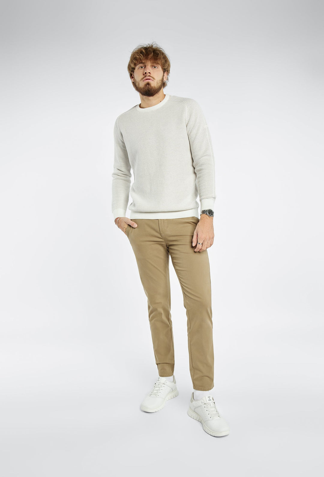 Primodi Classic Beige Chinos in a Skinny Fit