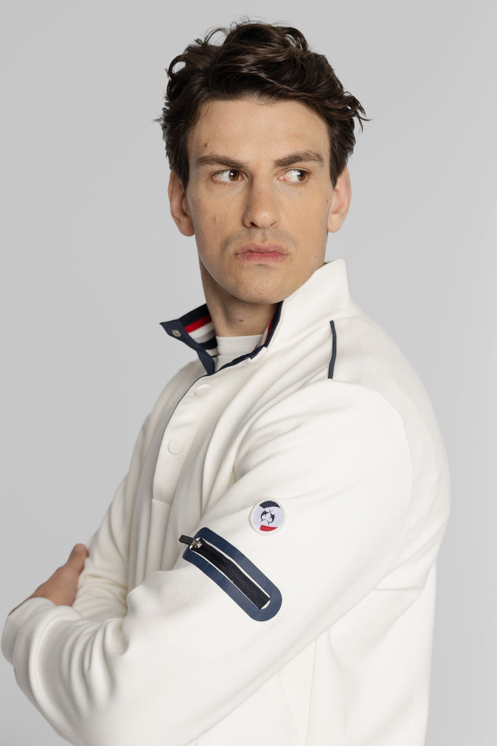 Męska bluza ze stójką i zapięciem polo Regular Fit