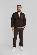 Campione Braunes Herren-Set mit strukturierter Sweatjacke und Hose