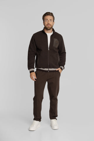 Campione Men's Brown Textured Sweat Jacket and Trousers Co-ord