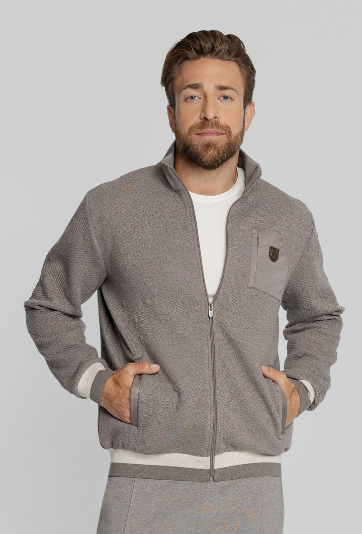Campione Herren-Set in Taupe mit Sweatjacke und Hose
