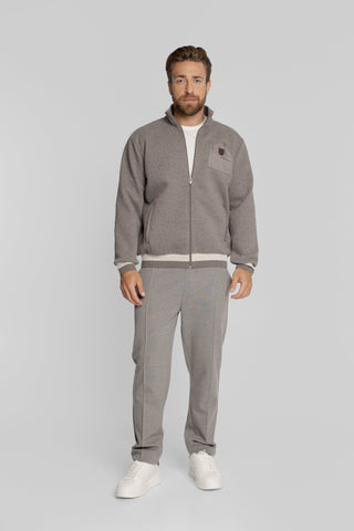 Campione Men's Taupe Zip-Up Sweatshirt and Trousers Co-ord
