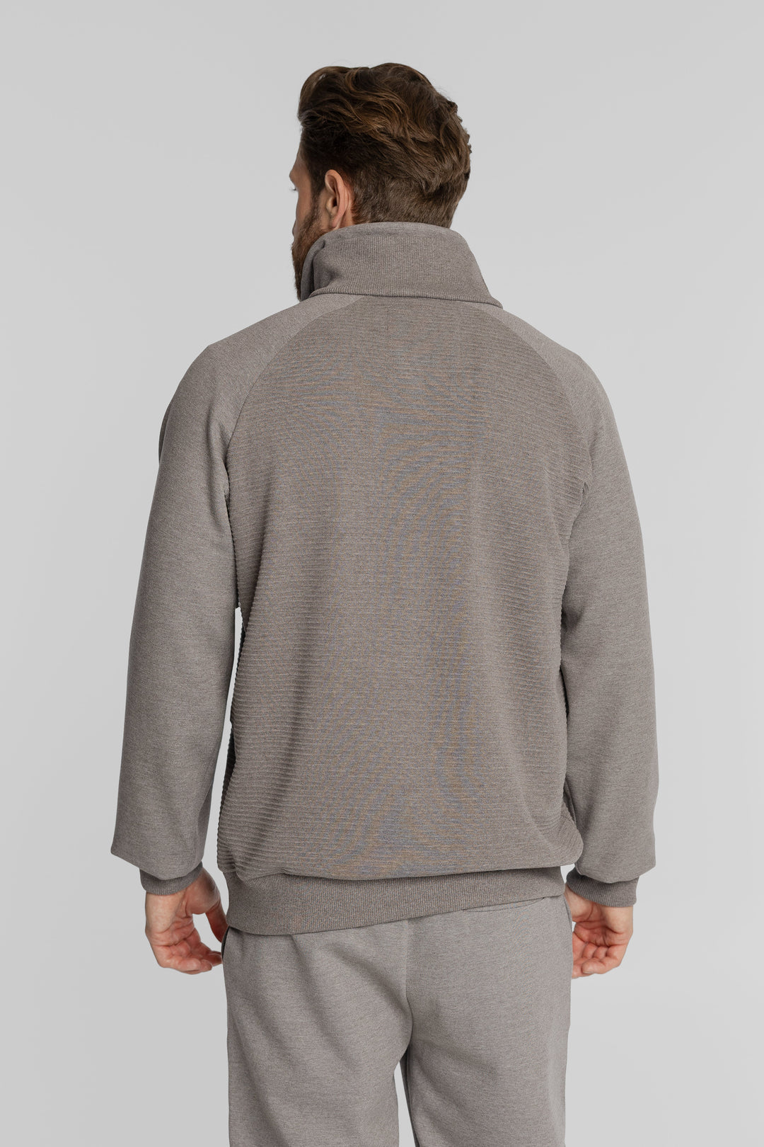 Campione Herren-Set in Taupe mit Half-Zip-Sweatshirt und Hose