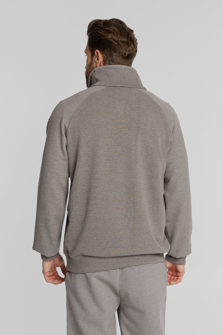 Campione Herren-Set in Taupe mit Half-Zip-Sweatshirt und Hose
