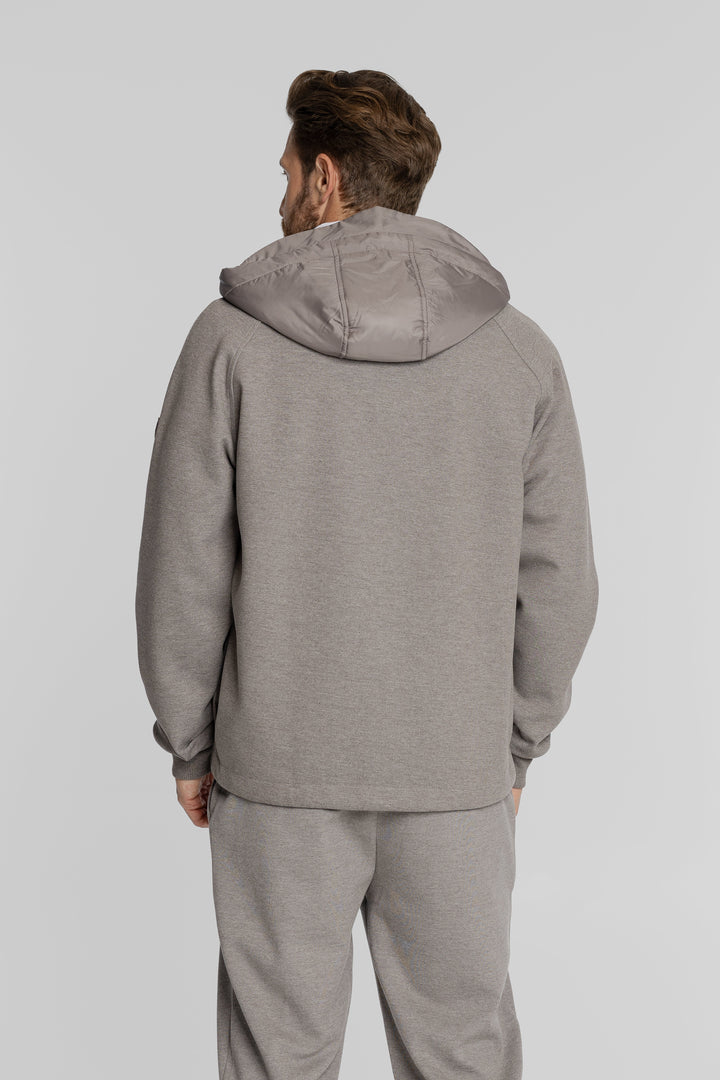 Campione Herren-Set in Taupe mit Kapuzenjacke und Hose