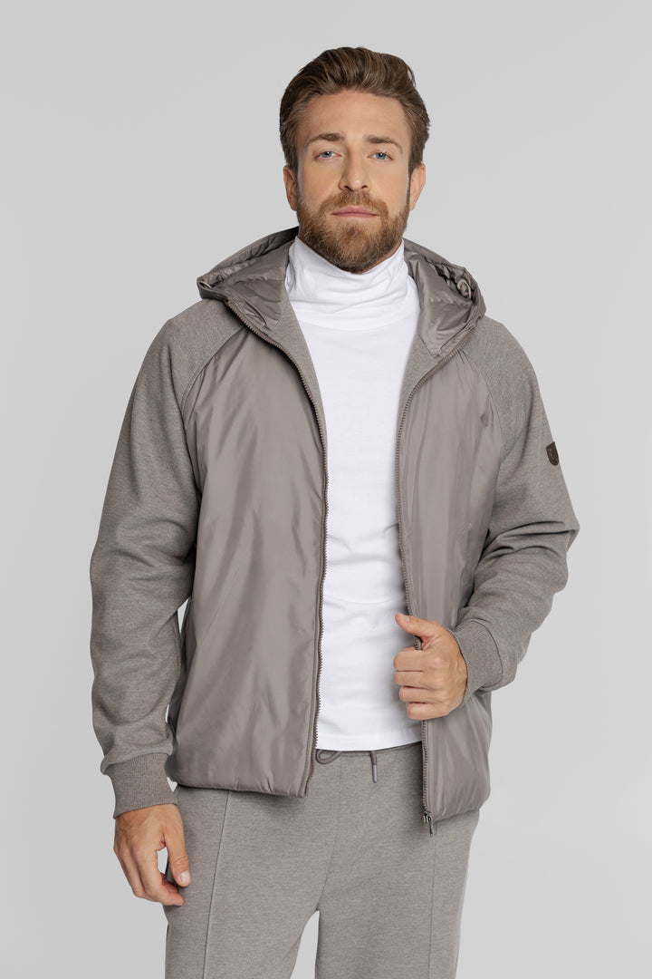 Campione Herren-Set in Taupe mit Kapuzenjacke und Hose