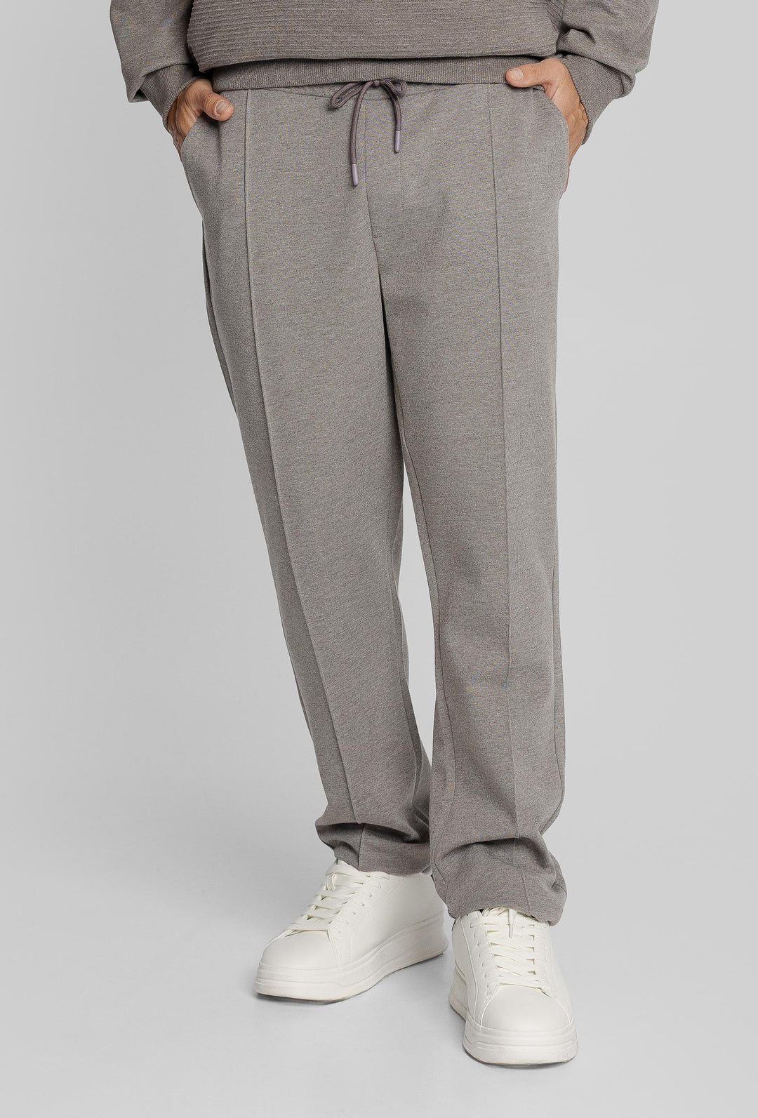 Campione Herren-Set in Taupe mit Kapuzenjacke und Hose