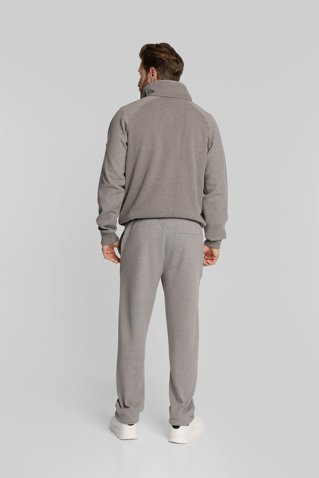 Campione Herren-Set in Taupe mit Half-Zip-Sweatshirt und Hose