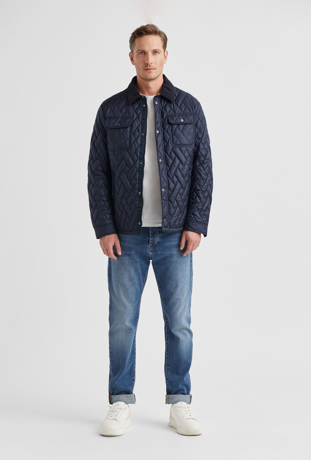 Navy Quilted Jacket