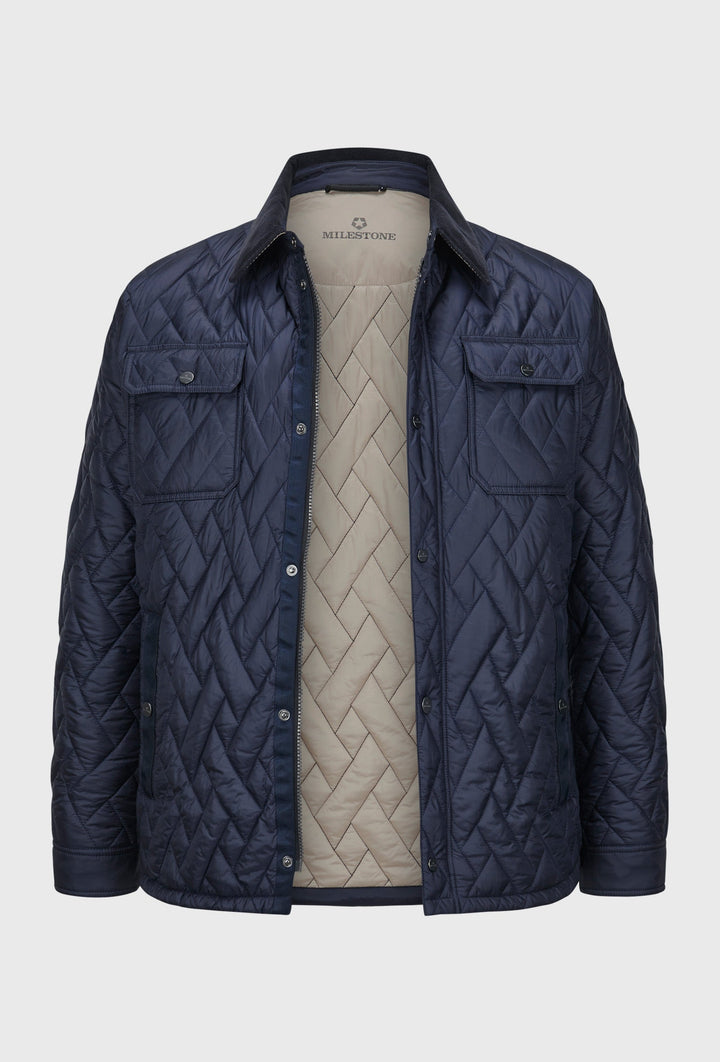 Navy Quilted Jacket