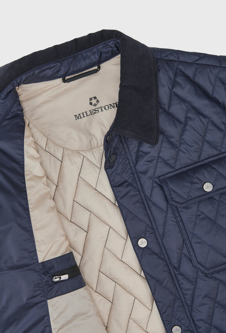Navy Quilted Jacket