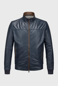 Navy Leather Jacket
