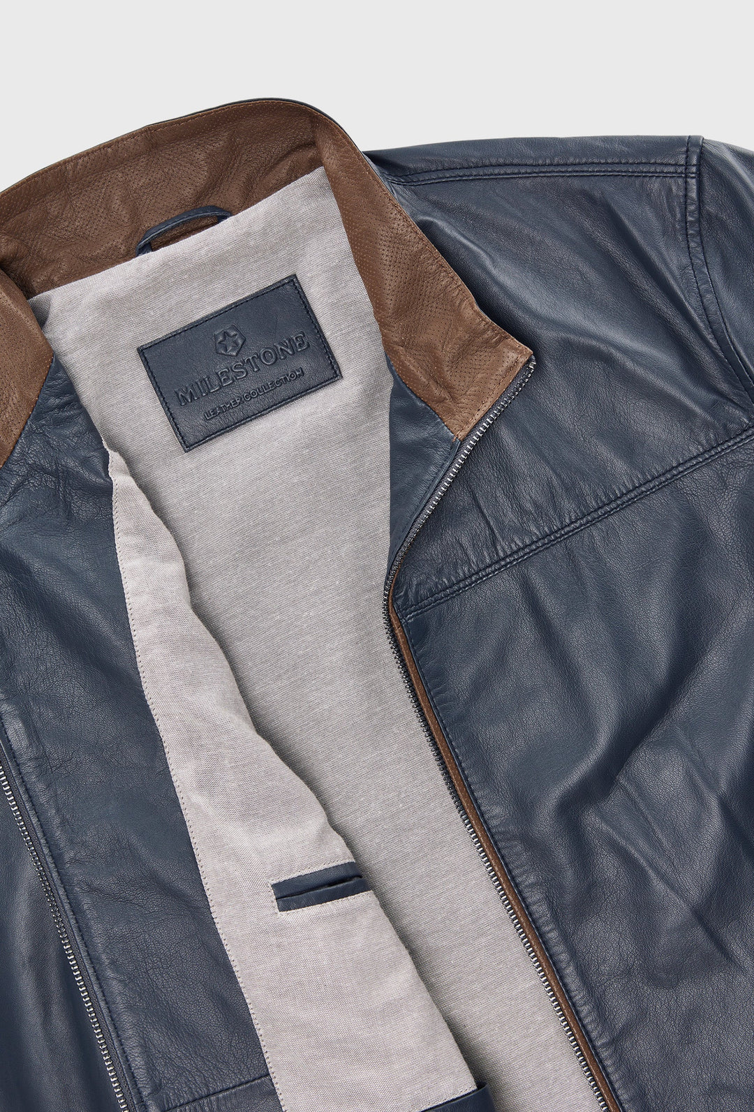 Navy Leather Jacket