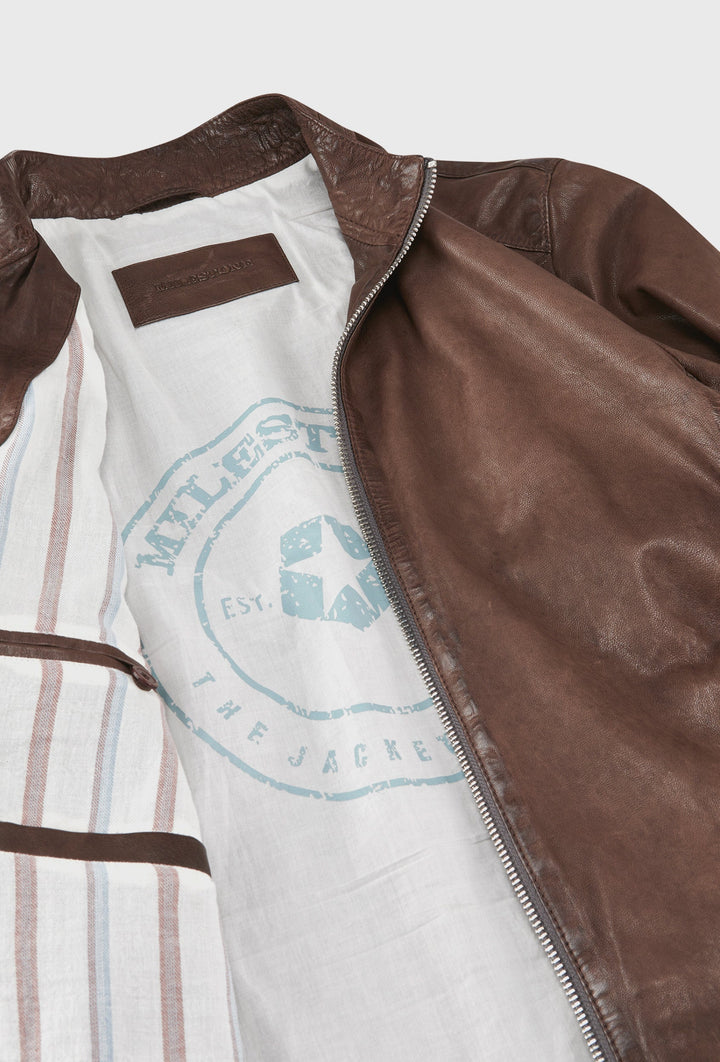 Lederjacke Braun