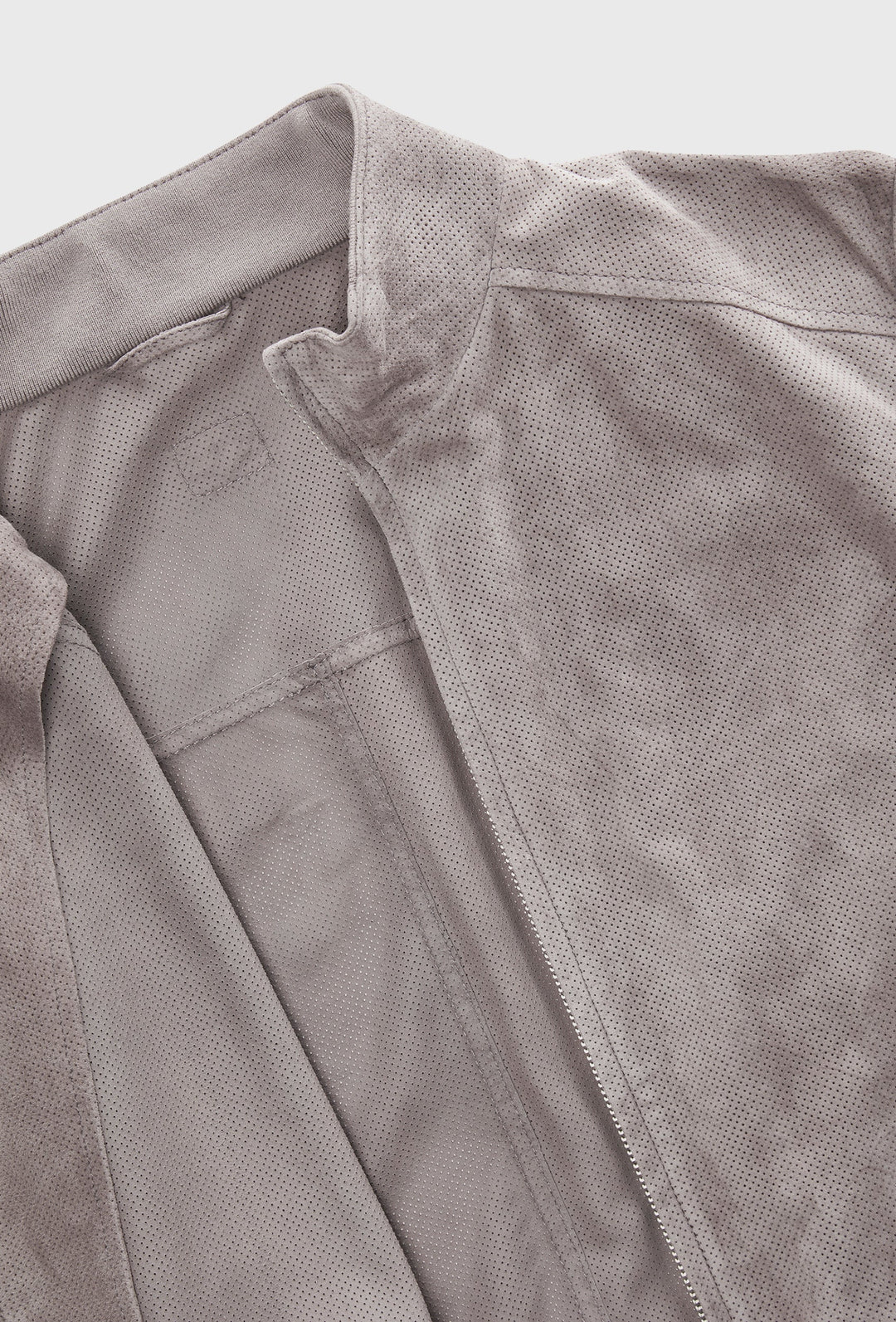 Bomberjacke Grau aus Wildleder