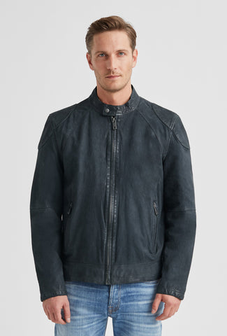 Navy Biker Jacket