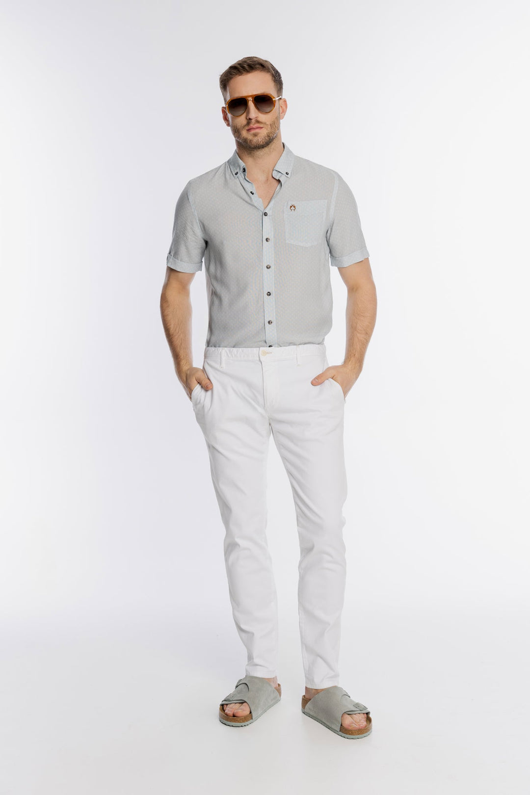 Alberto Snow-White Men's Chinos with a Smooth Finish