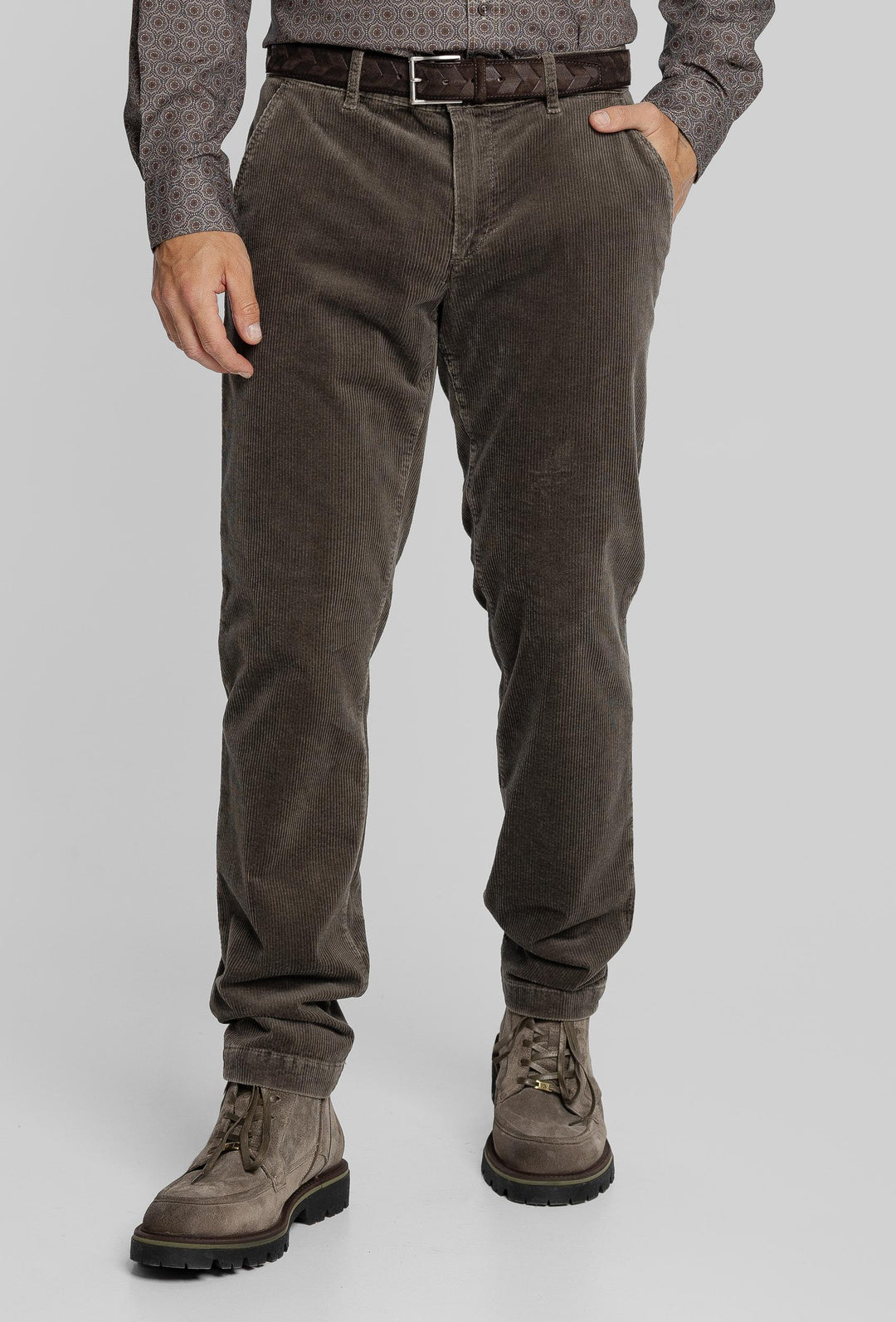 Alberto Taupe Corduroy Trousers