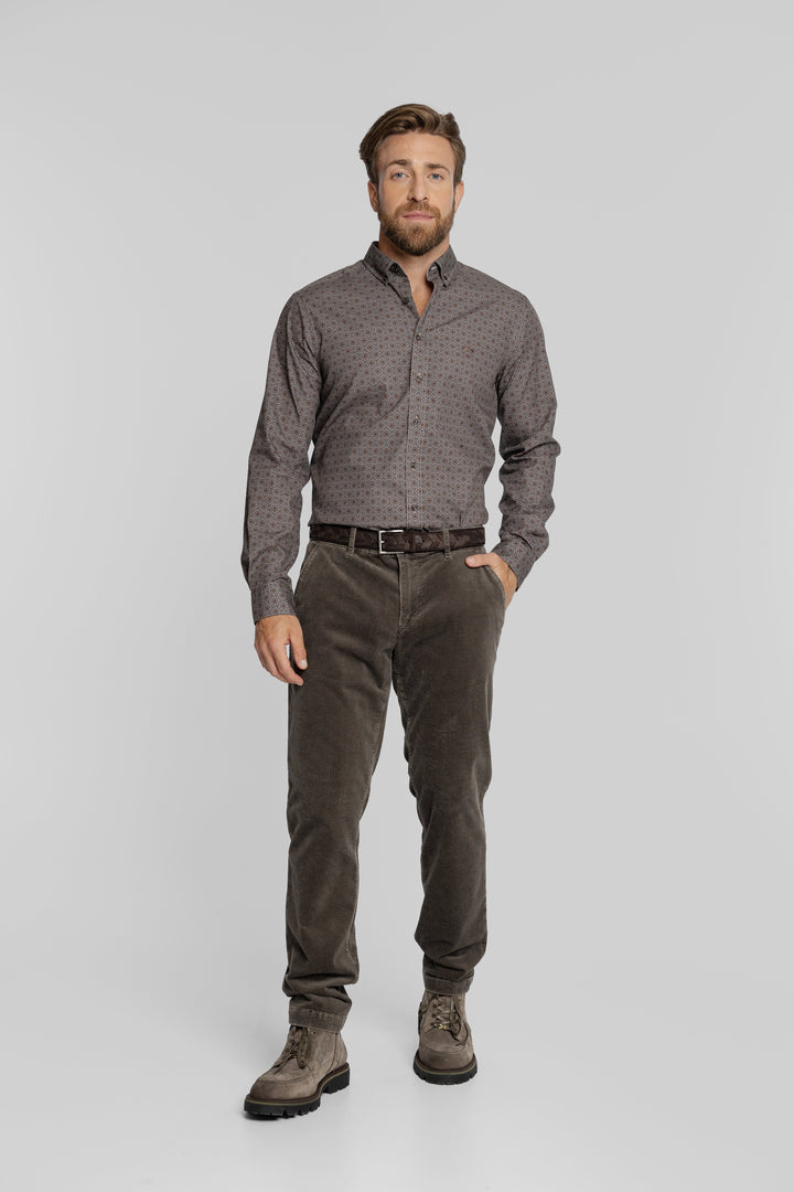 Alberto Taupe Corduroy Trousers